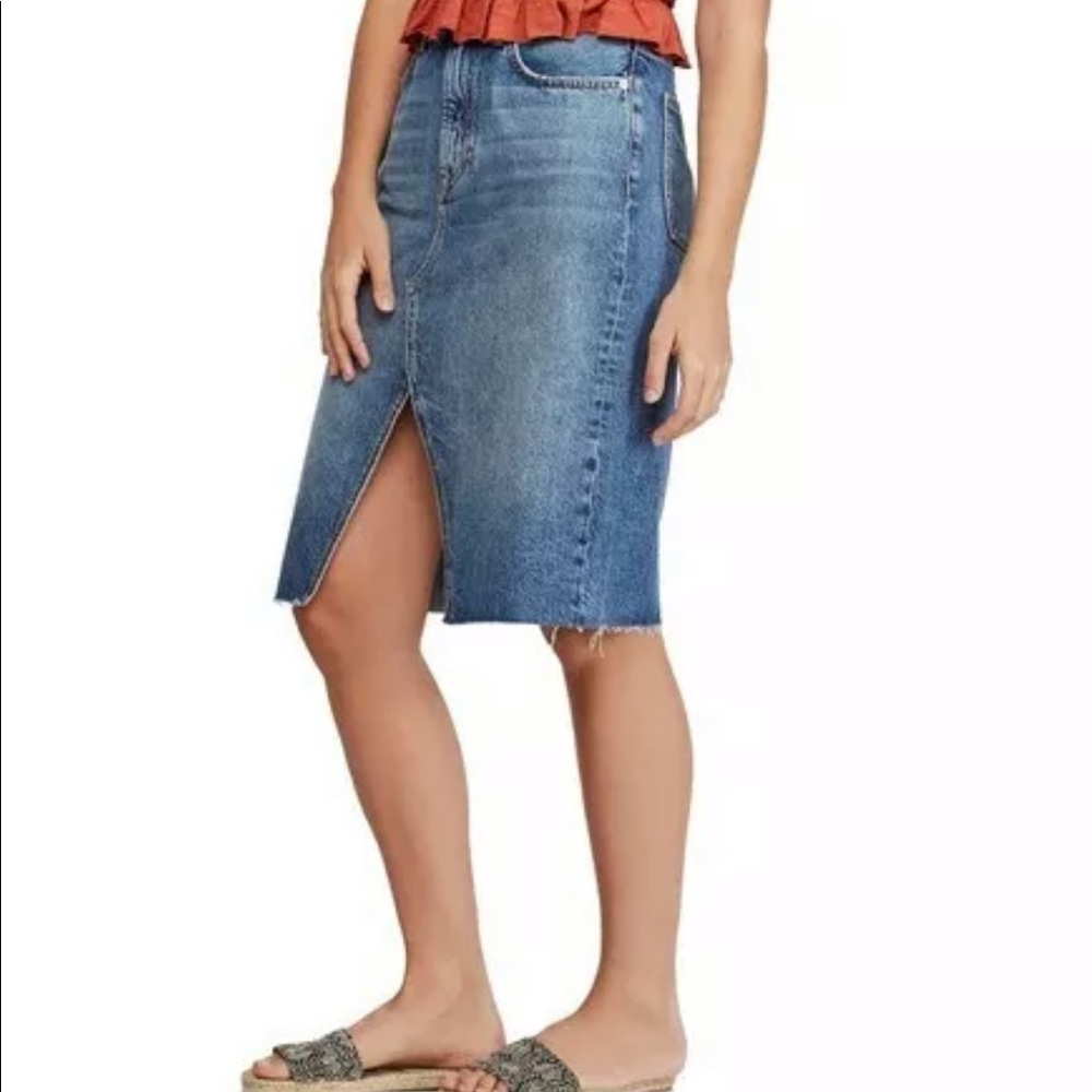Free People Women's Denim Pencil Skirt NWT